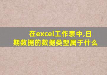 在excel工作表中,日期数据的数据类型属于什么