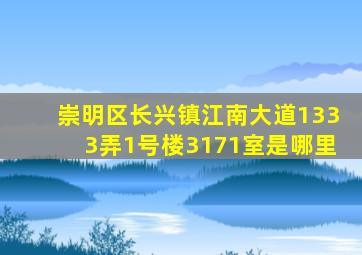 崇明区长兴镇江南大道1333弄1号楼3171室是哪里