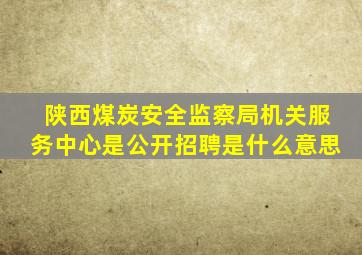 陕西煤炭安全监察局机关服务中心是公开招聘是什么意思